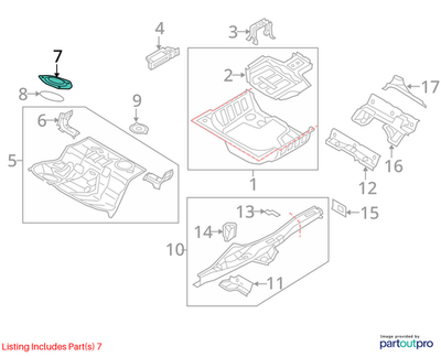 2012–2016 Audi A4 A5 Q5 Right Front Frame Rail Extension USED OEM 8K0803961A