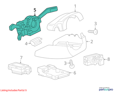 2012 Volkswagen CC Turn Signal / Combination Lever Used OEM 3C9953502B9B9