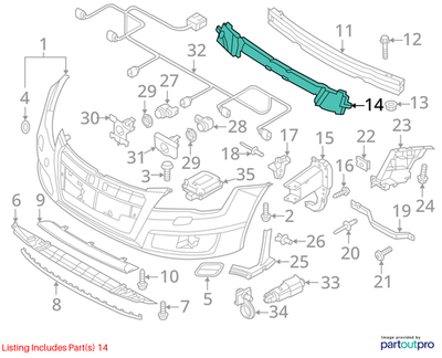 Audi 2013-2020 Audi S7 Bumper Impact Absorber 4G8807550C