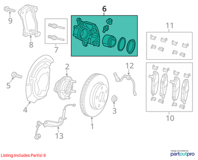 Jeep 2014-2023 Cherokee Disc Brake Caliper Assembly Right 68212010AA