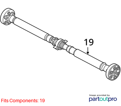 2011–2016 BMW 520i Automatic Propeller Shaft USED OEM 26107629415