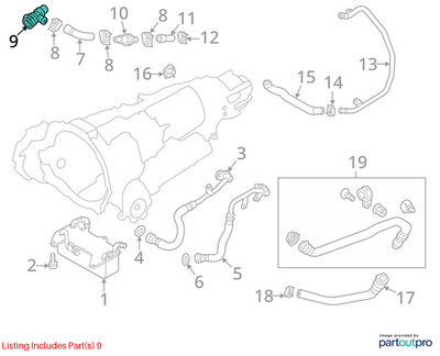 2012–2015 AUDI A6/A7 2.0L COUPLING / HEATER‐HOSE CONNECTOR USED OEM 4G0122293AA