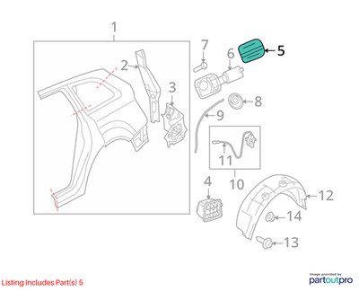 Audi 2009-2017 Q5 Fuel Filler Door 8R0809907BGRU