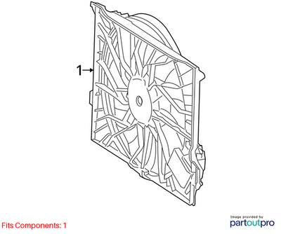 Mercedes-Benz 07-13 S550 Auxiliary Fan Assembly 2219066500