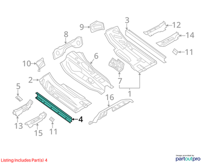 2012 Audi A4 Side Sill LH / Body Side Member Used OEM 8K0803751G