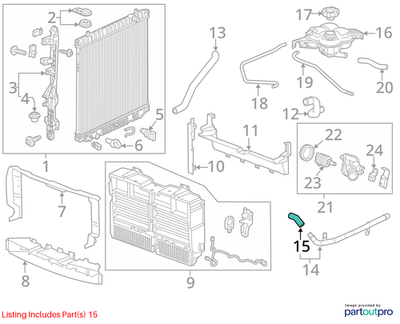 2018 Cadillac CTS Radiator Inlet Hose Used OEM 12659311