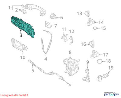 Volkswagen 09-25 Tiguan Exterior Door Handle Base 5N0839885H