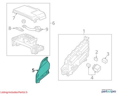 2018 Cadillac CTS Accessory Power Fuse Block Rear Harness Bracket Used 22917326
