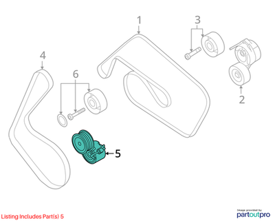 Audi 2013-2018 A6 Accessory Drive Belt Tensioner Assembly 06E903133AC