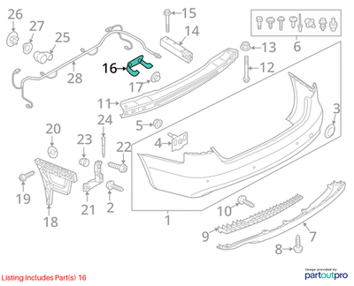2008–2016 Audi A4  Rear Securing Strip USED OEM 8K5807861