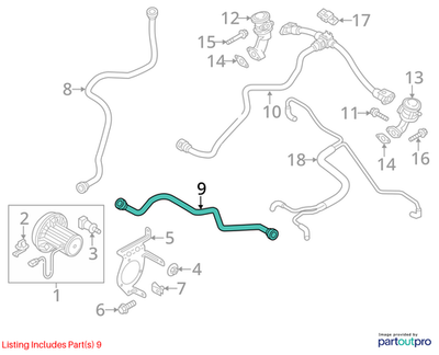 Audi 2009-2017 Q5 Secondary Air Injection Pump Hose 06E133817K