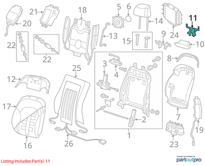 2011-2018 Audi A8 Adapter Seat back parts comfort & sport seats 4H0881689A