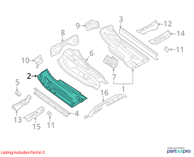 2013 Audi A4 Quattro Front Left Floor Pan Used OEM 8K0802205E