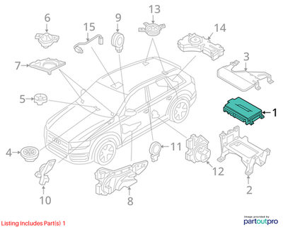 2017-2019 Audi Q7 Radio Amplifier 4M0035223C