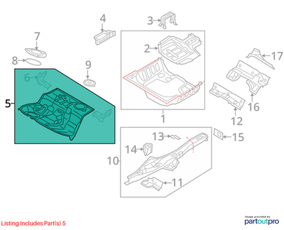 2009–2012 Audi A4  Bottom Plate Rear USED OEM 8K0802087G