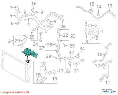 Audi 2005-2012 A4 Engine Coolant Thermostat Kit 06E121111M