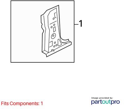 2014 Audi A6 A-Pillar Lower Reinforcement Panel OEM 4G0809055A