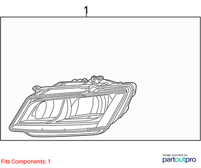 2013 Audi Q5 Xenon Headlight Assembly Left (Driver Side) Used OEM 8R0941003AP