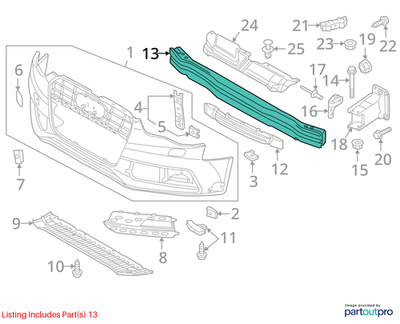 2013 Audi A4 Quattro Front Bumper Impact Bar Used OEM 8K0807113F