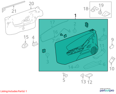 2011 Chevrolet Camaro Front Door Interior Trim Panel Used OEM 20955328