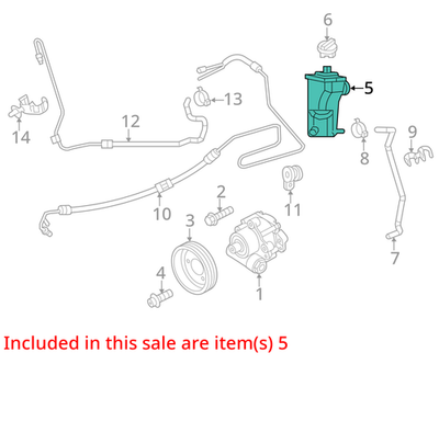 2006-2015 Volkswagen Beetle Power Steering Reservoir 5C0422371