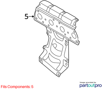 2012 Mini Cooper Exhaust Manifold Gasket + Heat Shield OEM 18407563111