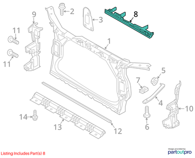 Audi 2009-2017 Q5 Radiator Support Access Cover 8R0121292B