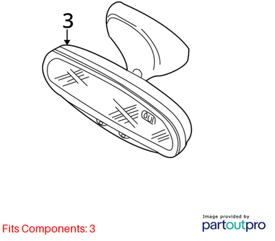 2000 Jaguar S-Type Auto-Dimming Interior Rear View Mirror Used OEM XR815488