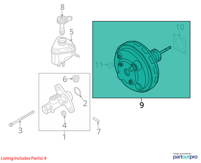 Audi 2007-2015 Q7 Power Brake Booster 7L8612105M