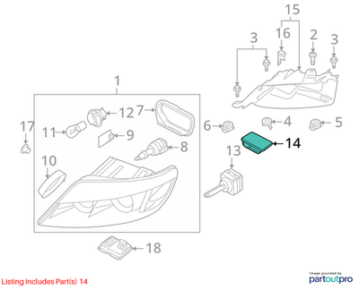 Audi 2007-2011 Audi Q7 Headlight Control Module 4L0907391