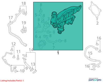 2013 Audi Q5 Turbocharger Assembly Used OEM 06H145703S