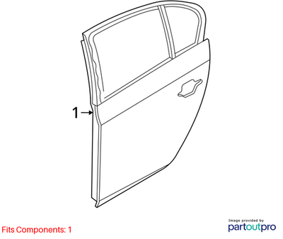 2011–2016 BMW 520i Rear Right Door Shell Panel Assembly USED OEM 41009628756