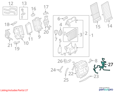 2010-2012 Audi A5 Q5 HVAC Wiring Harness Used OEM 8K1971566A