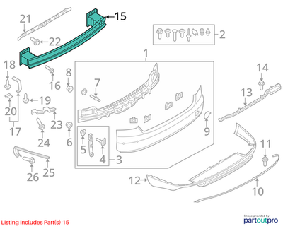 2012 Audi A8 Quattro Rear Bumper Carrier Used OEM 4H0807309D