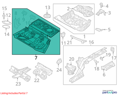 2012–2018 Audi A6 Floor Pan Used OEM 4G0802087TA