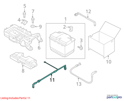 2012–2017 VW Jetta / Beetle / Passat Battery Positive Cable USED OEM 5C0971228M
