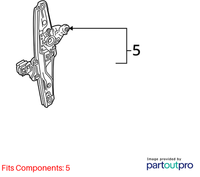 2018 Cadillac CTS Rear Side Window Regulator Left Used OEM 23189480