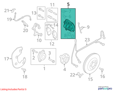Audi 2011-2020 Q5 Disc Brake Caliper 8K0615123J