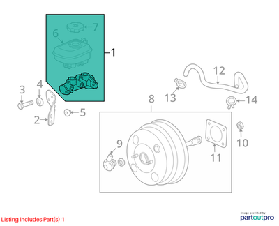 2009 Chevrolet  Lumina S Brake Master Cylinder & Reservoir Used OEM 92204975