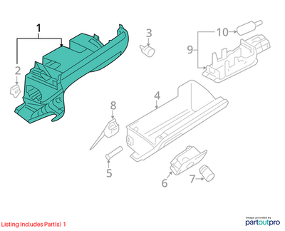 Volkswagen 2015-2018 Volkswagen Jetta Glove Box 5C7857097AH82V