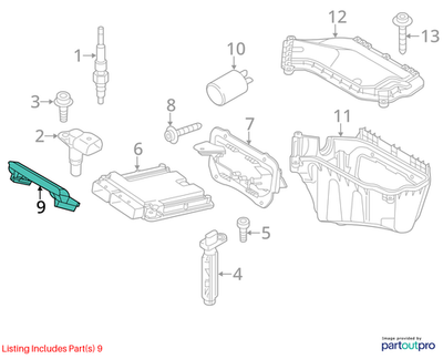 2015 Audi Q5 Engine Control Module (ECM) Cover Used OEM 8K0907352A