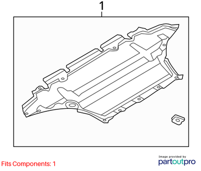 Audi 2009-2012 Q5 Radiator Support Splash Shield 8R0863821C