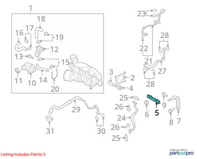 2011–2015 Audi A4 2.0T Exhaust-Manifold/Turbo Support Bracket Used OEM06F253709A