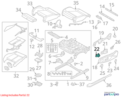 Audi 2011-2025 A4 Seat Lumbar Switch 4H0959777B6PS