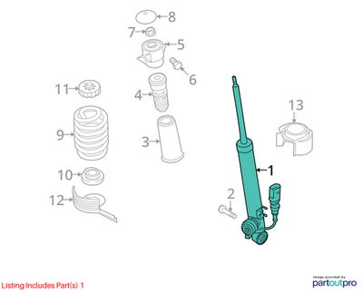 2009 Audi A4 Quattro Rear Shock Absorber Used OEM 8F0513025A