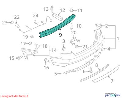 Audi 2009-2016 Audi A4 Bumper Impact Bar 8T0807313A
