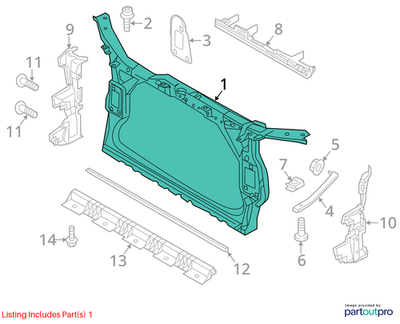 2015 Audi Q5 Front Radiator Core Support Used OEM 8R0805594D