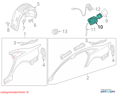 2012–2018 Audi A6 / A7 Fuel Filler Housing Used OEM 4G0809906C