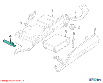2011–2016 BMW 520i Glove Box Damper OEM 51169142637