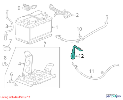 2018 Cadillac CTS Battery Negative Cable Used OEM 23465285